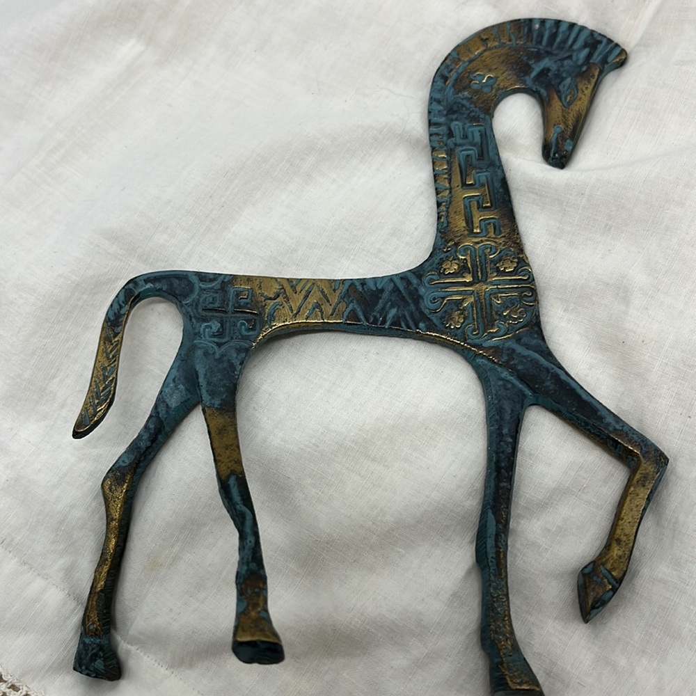 Brass Patina Greek Horse Figure - Picture 3 of 7